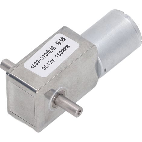 Moteur Réducteur à Engrenage Double Arbre 12V DC, Moteur Micro-électrique Métallique 4632‑370 150RPM (1/5)