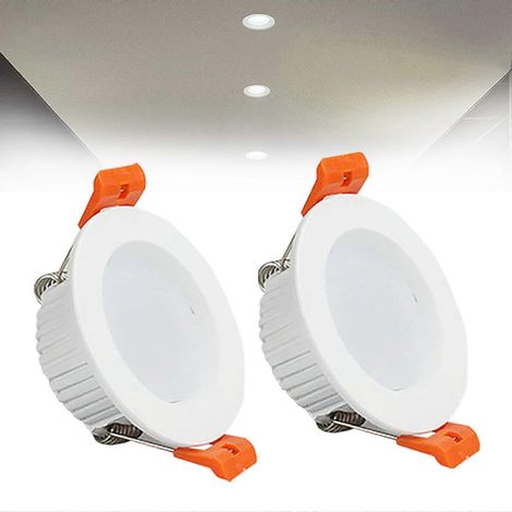 Spots encastrés LED 3 W, blanc froid 6000 K, panneau ultra-mince, diamètre de découpe 5055 mm, AC110/240 V, lot de 2 (1/5)