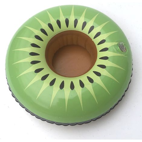 Cojín inflable para asiento de taza Kiwi que flota sobre el agua, funda de cola, portavasos, 22 x 20 cm (1/5)