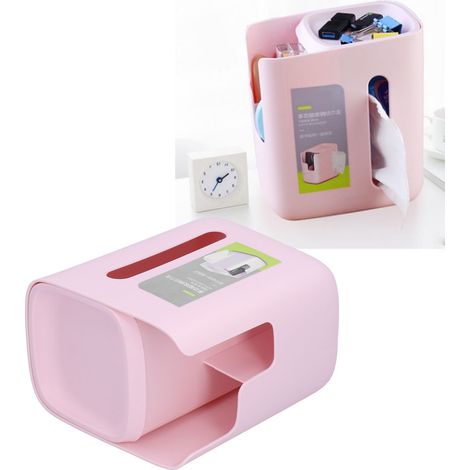 Boîte de rangement multifonctionnelle pour mouchoirs, boîte de rangement de bureau, boîte à tire-lait rose pour bureau, chambre à coucher (1/5)