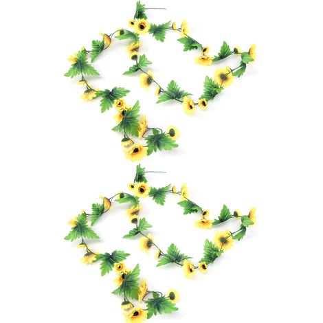 2 Pièces Tournesol Artificiel Doré Décoration Mariage Fête Maison Jardin (1/5)