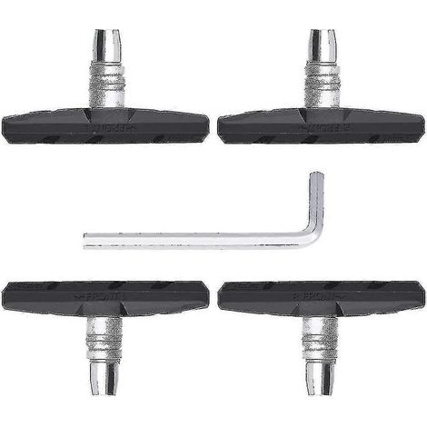 2 paires de plaquettes de frein pour vélo, plaquettes de frein V-Brake avec écrous hexagonaux, kit de plaquettes de frein pour vélo (1/5)