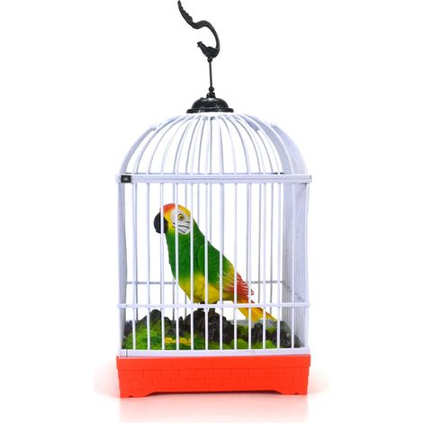 Cage à oiseaux chantante à commande vocale pour enfants, jouet amusant, cadeau de Noël