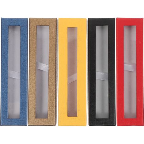 Caja Para Bolígrafos - Transparente - 20 x 10 x 5 cm - Papel Kraft - Sin Impresión - 1 Unidad (1/5)