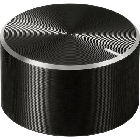TRU COMPONENTS TC-11696460 Drehknopf mit Knopfmarkierung Schwarz (Ø x H) 23 mm x 13 mm Aluminium, P (1/4)