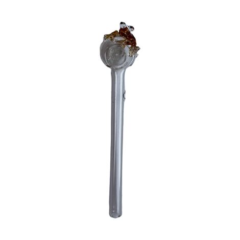 Glaspfeife mit Froschmotiv, 14,5 cm, originalverpackt