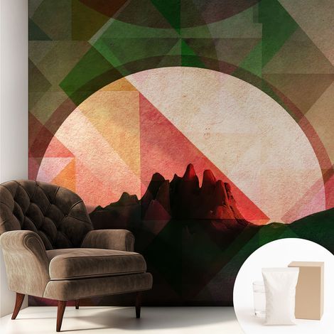 Fototapete - Tapete Vliestapete mit Kleber - Wandtapete Moderne Wandbild Schlafzimmer Wohnzimmer Malerische Hügel 250x250 cm (1/5)