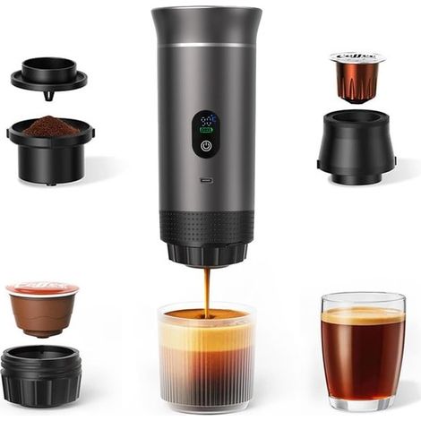 Cafetera espresso portátil 3 en 1 – Autocalentamiento a 20 bares – USB-C y pantalla LED (1/5)