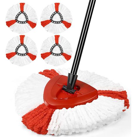 Lot de 4 têtes de balai à franges compatibles avec Vileda, O-Cedar, recharges faciles à nettoyer, tête de balai à poussière de rechange pour nettoyage du sol, OUYLAF