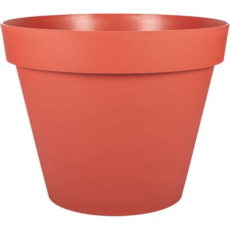 Pot de fleur rond Toscane XXL Ø 100 x H.79,5 cm - Orange terre battue - Eda