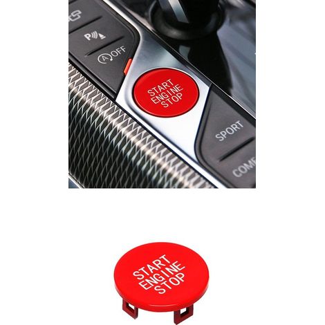 Bouton de démarrage rouge adapté pour BMW 1 2 3 4 8 X5 X6 X7 Z4 Series F40 F44 G20 G22 G14 G05 G06 G29 Look M3 bouton d'arrêt rouge rouge (1/3)