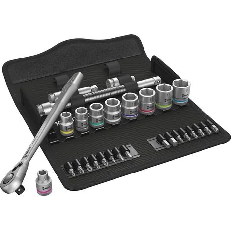 8100 SB 8 Zyklop Metal Switch Slim Ratchet & Socket Set of 29 Metric 3/8in Drive