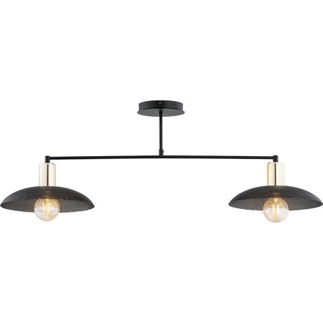 Plafoniera Contemporanea Spirit 2 Luci In Acciaio Oro E Nero (1/5)