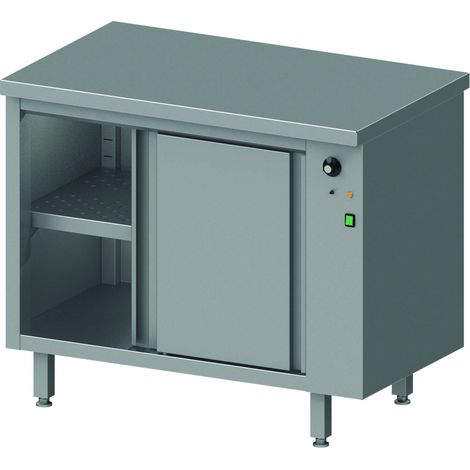 Meuble Bas Cuisine Inox Chauffant - Porte coulissante - Gamme 800 - Stalgast