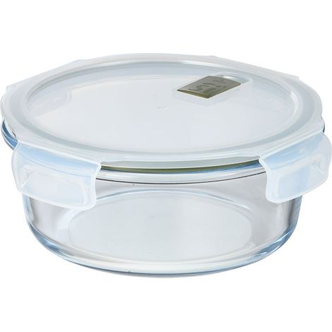 Fiambrera hermética redonda borosilicato, experto, 950 ml, ø18,4 x 7,6 cm