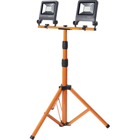 OSRAM Lampe de travail LED Trépied, 60 W, blanc froid 4 000 K, 5 400 lm, prise suisse, IP65, trépied 1,8 m, 2 têtes (1/4)