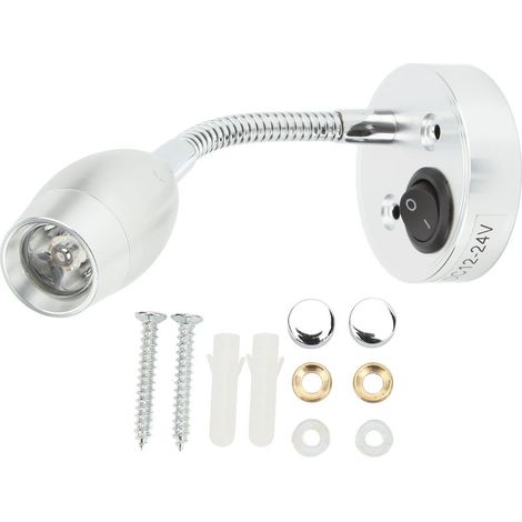 Lampe de lecture murale LED réglable camping-car bateau chalet blanc chaud (1/5)