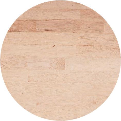 Piano Tavolo Piano Scrivania Rotondo Ø40x1,5 cm Massello di Rovere Non Trattato DAS215115 (1/5)