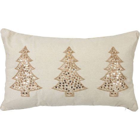 Coussin de Noël brodé sapin 50 x 30 cm - Atmosphera créateur d'intérieur (1/4)