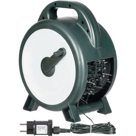 Catena Nastro di Luce con avvolgitore, 35 m, 1750 led bianco caldo, cavo verde (1/5)