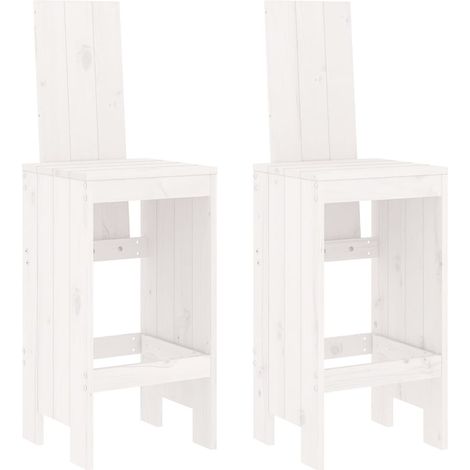 Maison Exclusive - Sgabelli da Bar 2pz Bianc40x42x120 cm Legno Massello Pino