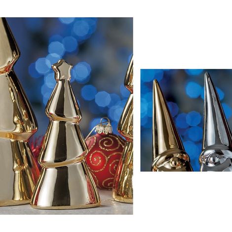 Decorazione Natalizia Albero di natale in ceramica con stella 15 cm (1/2)