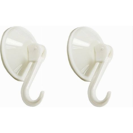 Cleafe - Set 2pz Ganci Appendini Parete A Ventosa Cucina Bagno Attaccapanni Bianchi 59673 - (1/5)