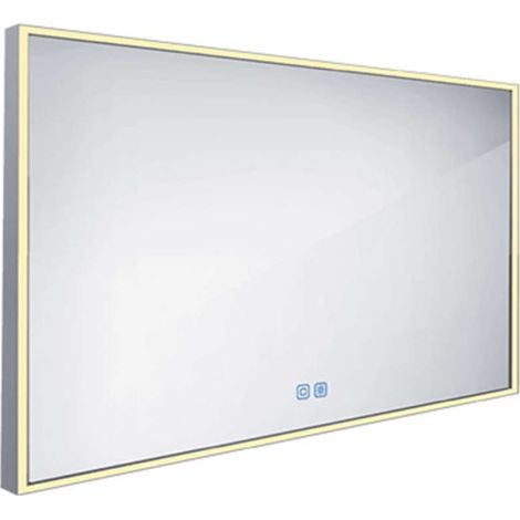 Nimco - Specchio con illuminazione LED, 120x70 cm, sensore touch, alluminio ZP 13006VX (1/5)