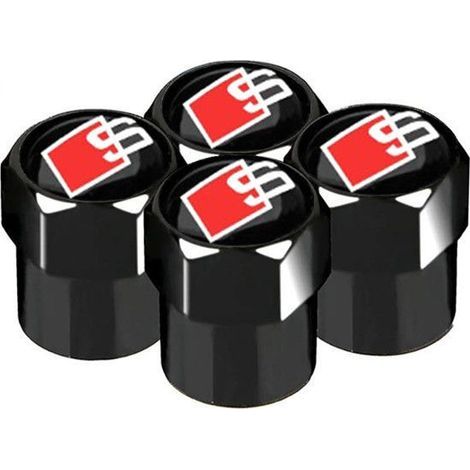 4-Piece Car Valve Cap Set for Audi, Tire Valve, Metal Valve Cap, Corrosion Resistant Dustproof Cap Accessories (Audi S Logo) (1/5)