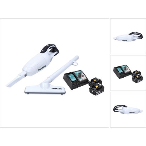 Makita DCL 181 FRGW Akku Staubsauger 18 V Weiß + 2x Akku 6,0 Ah + Ladegerät (1/5)