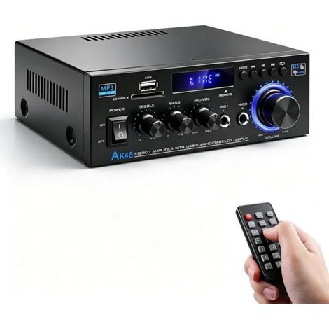 HIFI-Amplificateur-600W Mini récepteur amplificateur audio stéréo Bluetooth-AK45 2-canaux numérique amplificateur audio 12V/220v