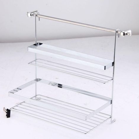 Ensemble d'étagères de douche de haute qualité 31,5 x 33 x 18,5 cm en acier chromé Maintien antidérapant et organisation efficace pour votre