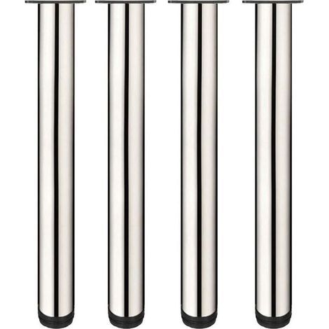 4x Pieds de Meuble Reglable Pieds de Table en Acier Inoxydable avec Vis - 50cm (1/4)