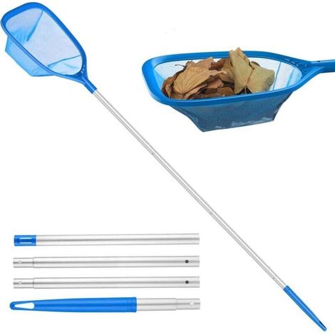 Pool Skimmer Net, Pool Cleaning Net, Fine Mesh with Pole, Long Aluminum Pole, Deep Skimmer Net for Pools, Spas, Ponds, Hot Tubs/160cm, Pole MUMU (1/4)