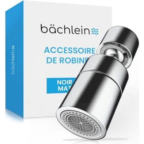 Embout de robinet universel chromé avec deux types de jet – Aérateur rotatif pour robinets de cuisine