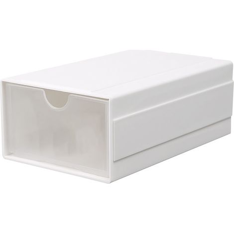 Scatola portaoggetti in plastica con cassetto, organizer da scrivania, contenitore multiuso, salvaspazio per ufficio/dormitorio/camera da letto (1/5)