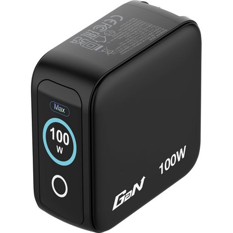 Universelles GaN-Wandladegerät für Reisen Verbatim Mini GaN-Ladegerät mit Display - 2xUSB Typ-C - 1xUSB - 100W (1/5)