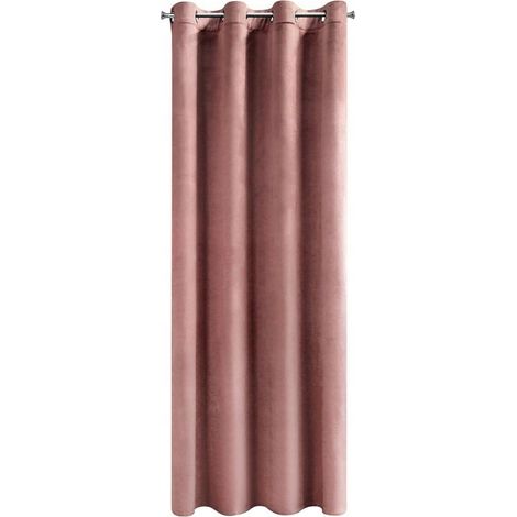 Tenda Melanie in velluto con occhielli, 140x250 cm, rosa