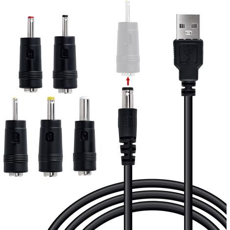 USB to DC Cable, 5 Connectors, 1 Meter, For Routers, Cameras, LED Strips (1/5)
