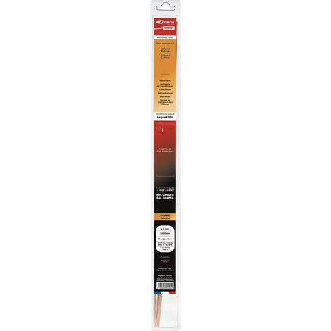 Bacchetta per brasatura all'argento 2%Diametro 2 mm, lunghezza 500 mm, confezione da 5 pezzi.