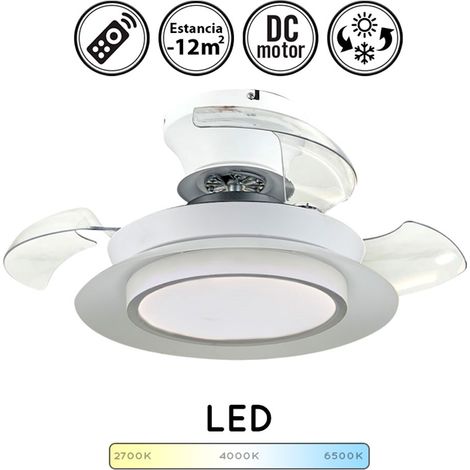 Ventilador de techo con luz silencioso DC con mando Villa blanco 55 cm invierno-verano color luz regulable (1/5)