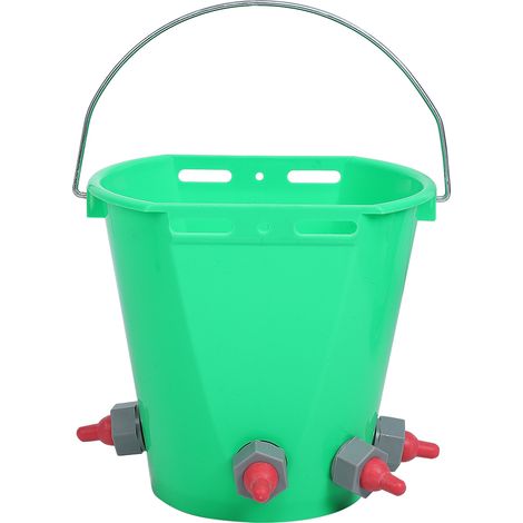 HL MP69 Mamelons multiples en plastique 8L Seau d'alimentation en lait d'agneau haute capacité pour bétail mouton bétail(Four Nipple) (1/5)