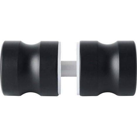 Black - Door handle for glass/wooden doors, round handle for bathroom shower doors, matte black lacquered stainless steel. (1/5)