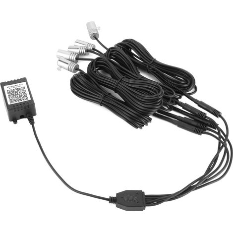 Lampe d'ambiance décorative intérieure à LED pour porte, tableau de bord, commande musicale, prise allume-cigare avec 5 LED (1/5)