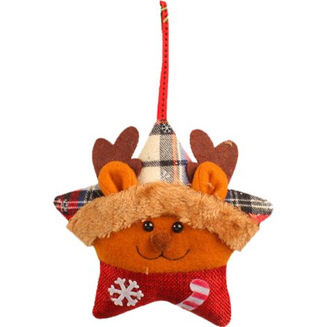 Pendentif Noel Enfant Ornement Sapin De Noel Peluche Etoile Design Renne Accessoire Decoration Fete 15x22cm (1/2)