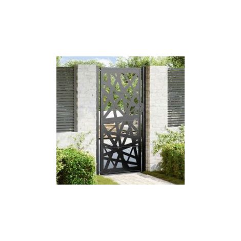 Portail de jardin noir 105x205 acier conception de lumière (1/5)