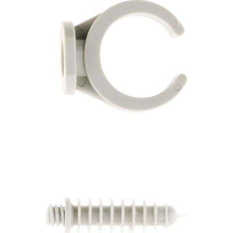 Zenitech – Lot de 10 clips avec chevilles Ø25mm – Fixation par cheville Ø8mm – Pour câbles et conduits – Couleur gris