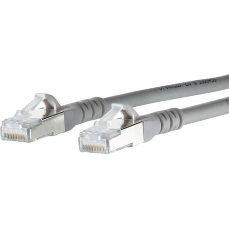 Metz Connect 1308452033-E RJ45 Câble réseau, câble patch CAT 6a S/FTP 2.00 m gris avec cliquet d'enc (1/3)