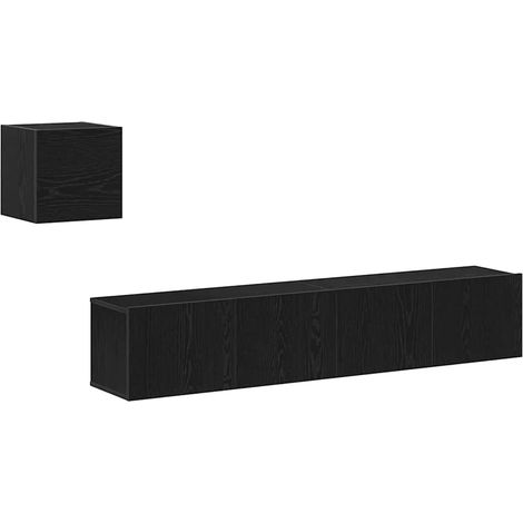 TV-Schrank-Set 4 pcs Schwarz Eichen-Optik 80 x 30 x 30 cm vidaXL