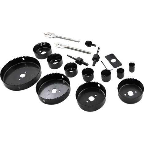Kit de 18 scies cloches en acier au carbone avec coffret, accessoires pour outils électriques, pour bois, métal et plastique. (1/5)